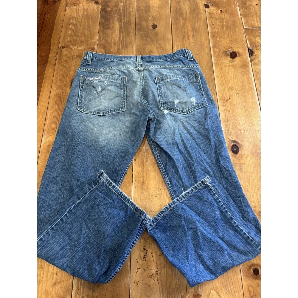SilverTab True Boot Cut Jeans W34 L32 Blue Distressed Faded Denim